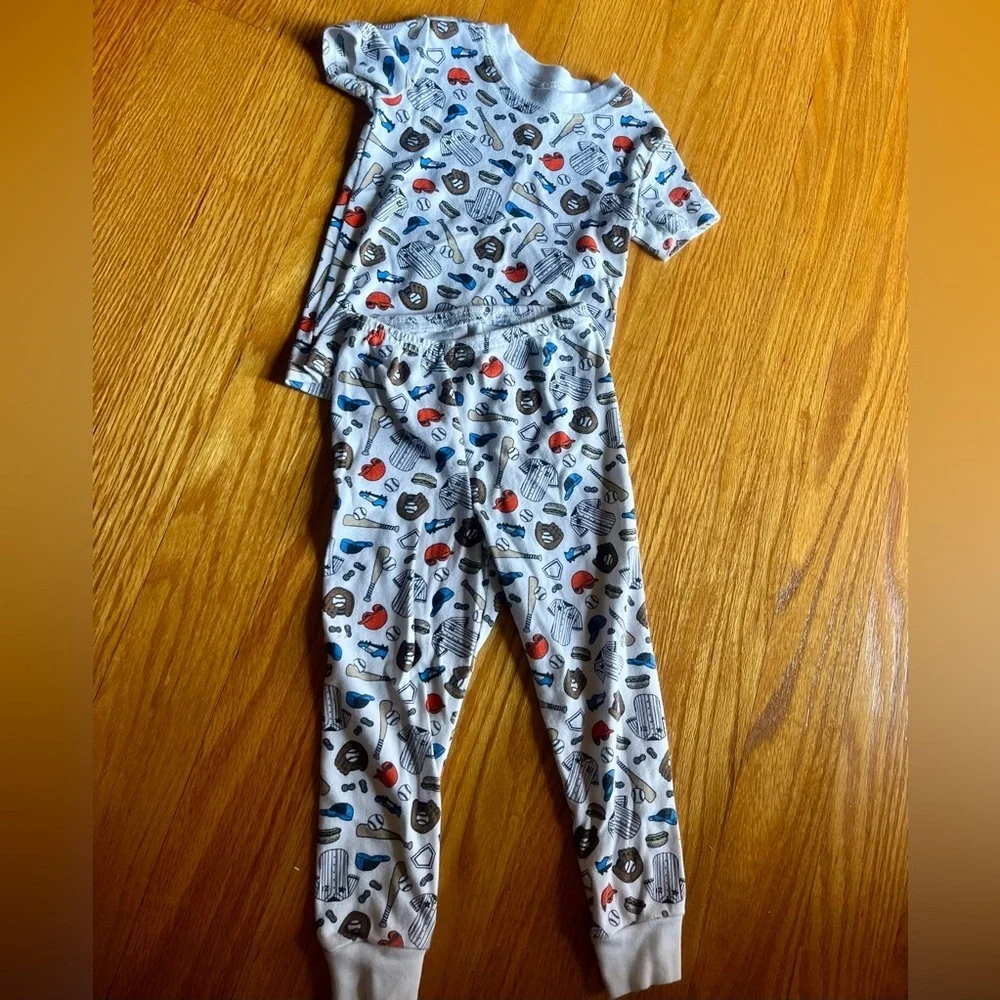 Janie and Jack Boys 2T Short Sleeve Pajama Set with Baseball Pattern